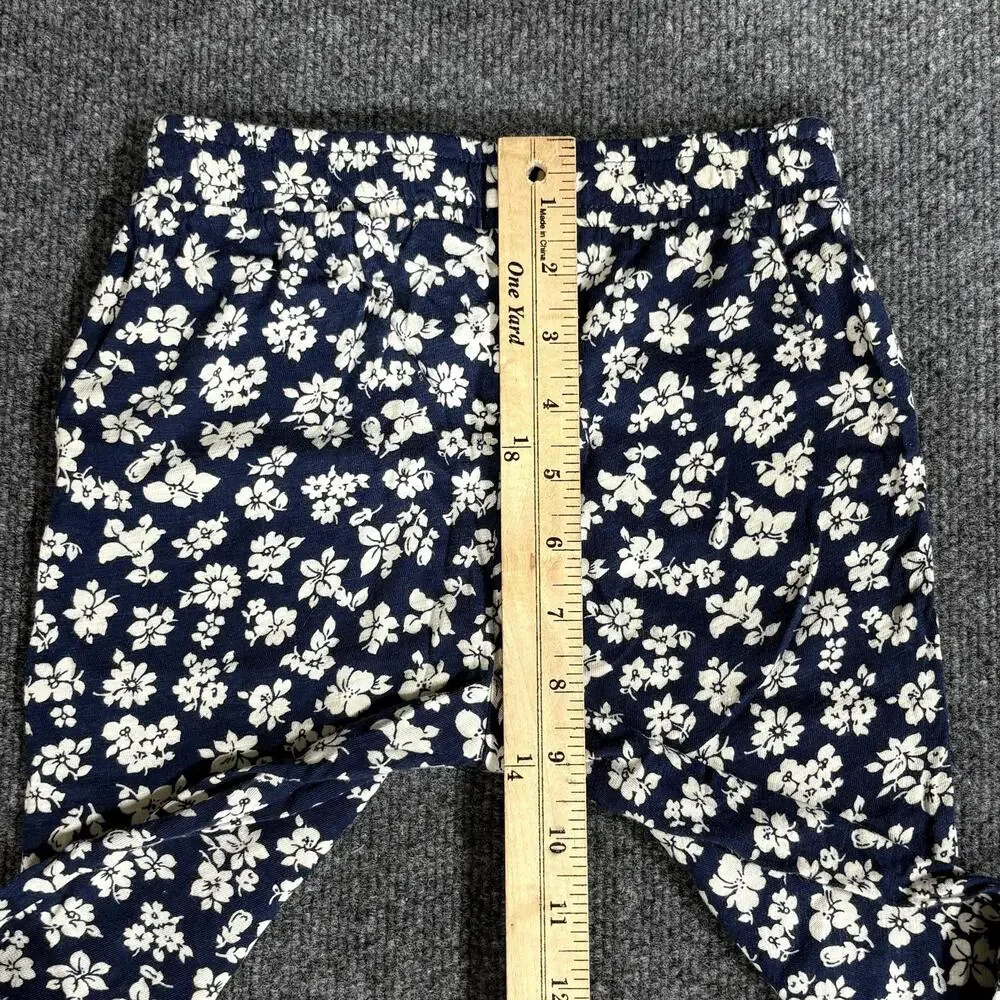 Polo Ralph Lauren Pants Girls 6 Blue Floral Knit Jogger Elastic Waist Pull On